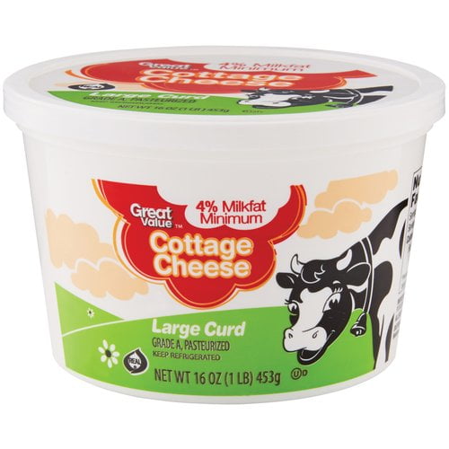 Great Value Large Curd Cottage Cheese 16 Oz Walmart Com