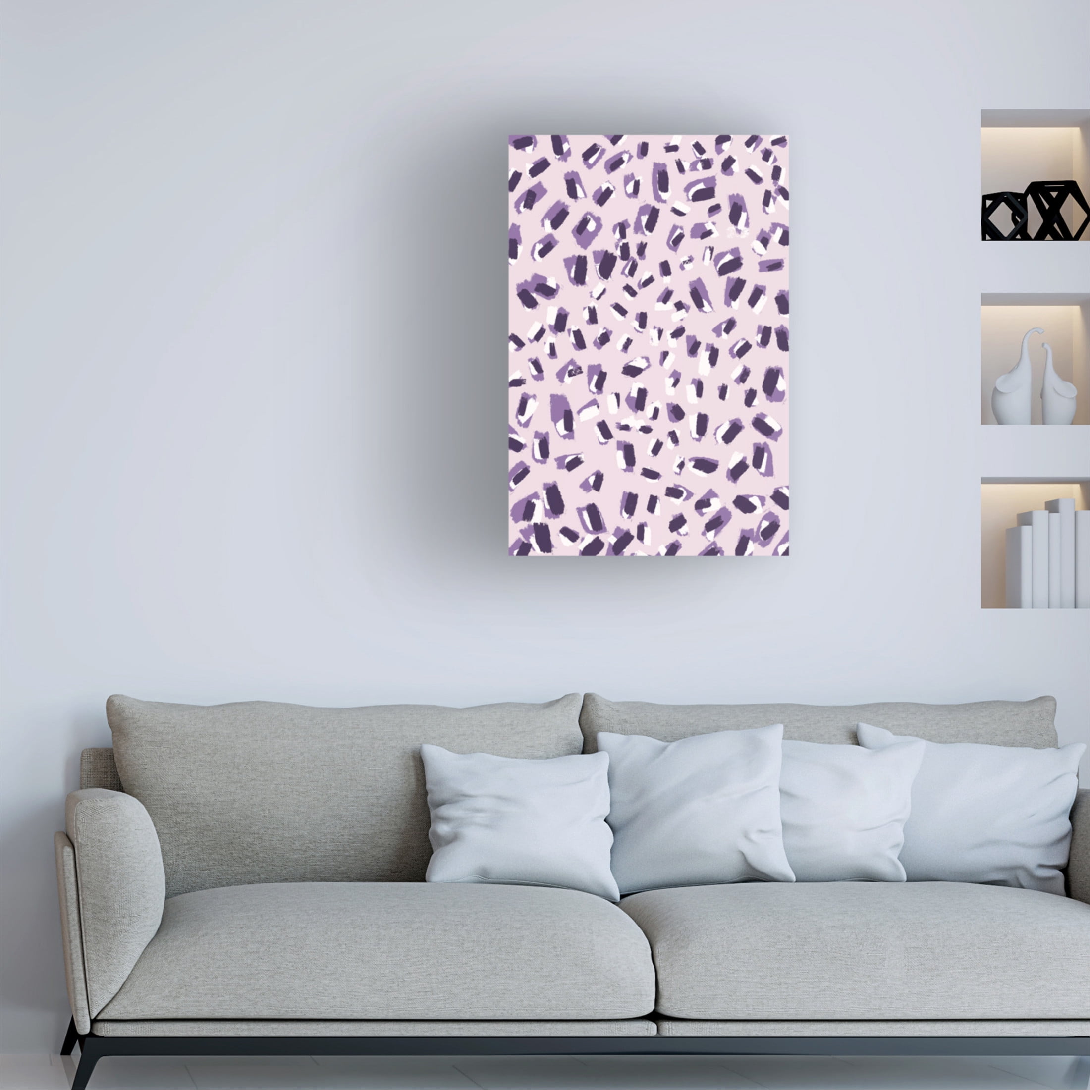 Canvas Wall Art - Treechild 'Little Purple Strokes' Wall Art for Living Room, Bedroom, or Office D?cor by Trademark Fine Art - 30 x 47 Inches