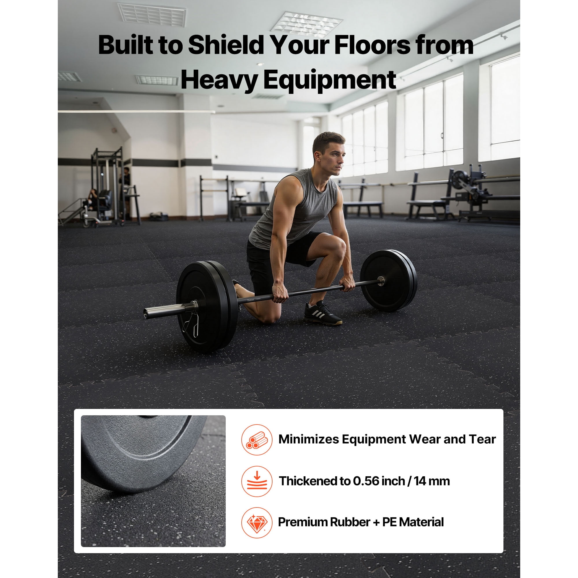 KFFKFF Puzzle Exercise Mat, 12 PCS Fitness Mats, 24 x 24 x 0.56 in, Durable EVA Foam Tiles, Interlocking Soft Flooring, Protective Padding with Gray Dots for Home Gym or Office