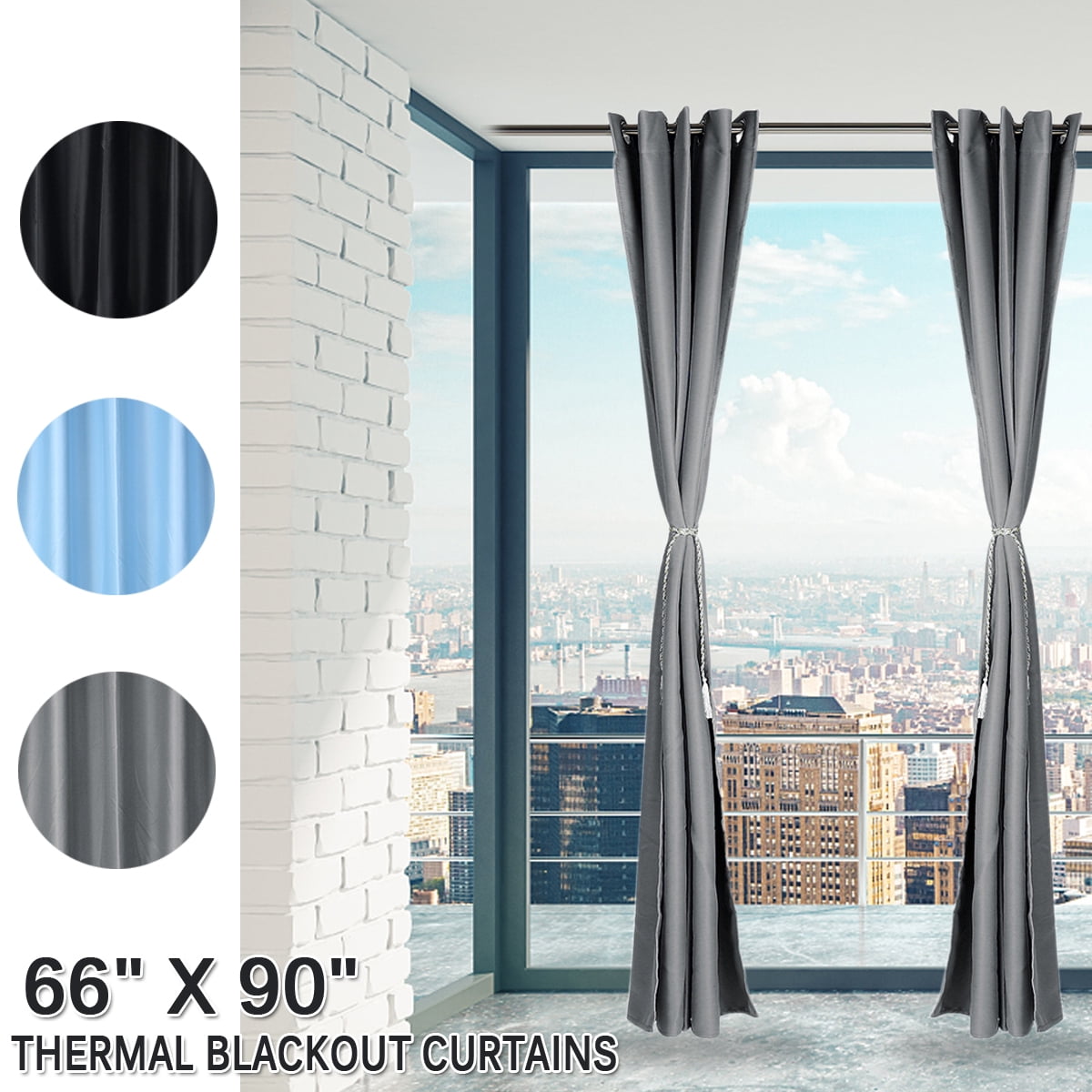 Blackout Curtains for Bedrooms, Blackout Cloth Thermal Curtains to