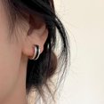 thumbnail image 4 of Pendientes de aro de plata con forma de herradura Pendientes de herradura para mujer, 4 of 4