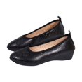 thumbnail image 3 of Women's Wedge Cut-Out Flats Breathable Soft Sole Slip-On Casual Summer Footwear Black 36, 3 of 8