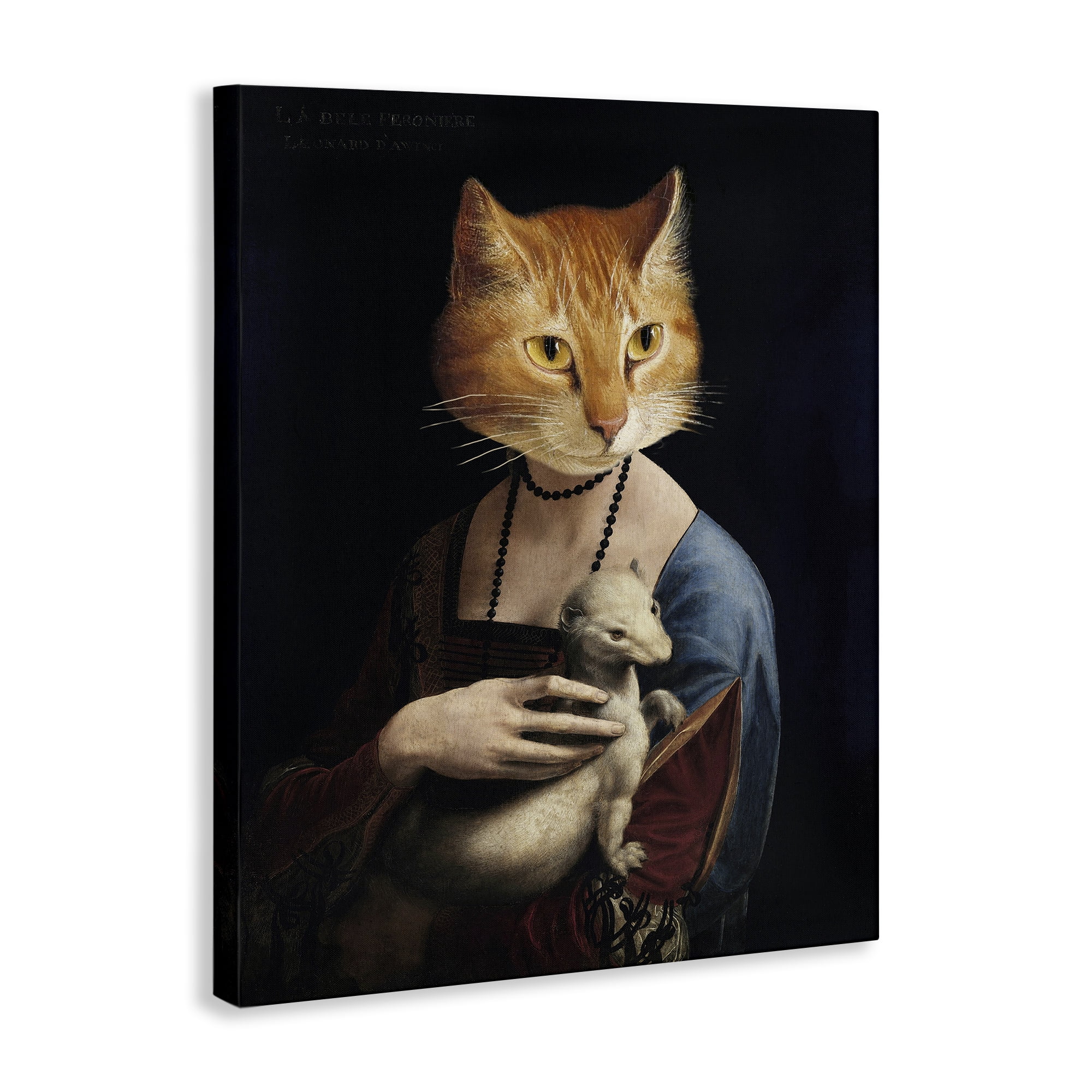 Stupell Industries Historical Portrait Cat Novelty & Humor Painting Wrapped Canvas Art Print Wall Art, 16 x 20