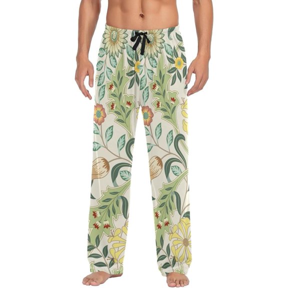 Light Flowers Ghost Pajama Pants, Men's Lounge Pants Light with Drawstring and Pockets, Christmas New Year Birthday Father's Day Gifts, X-Large