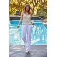 thumbnail image 5 of CALI1850 Women's Easy Pull On Extra Slouchy Self Tie Drawstring Relaxed Fit Straight Linen Cargo Pants, 5 of 7