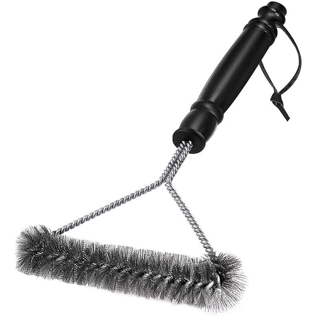 Cepillo de limpieza para barbacoas: cerdas de acero inoxidable para limpiar de forma rápida y eficaz todas las parrillas, 30 cm