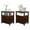 2PCS Brown, variant on RONG-3 Narrow End Table Side Table with Drawer and Open Shelf Sofa Table for Living Room Bedroom, Small Table for Bedside, Espresso,Black