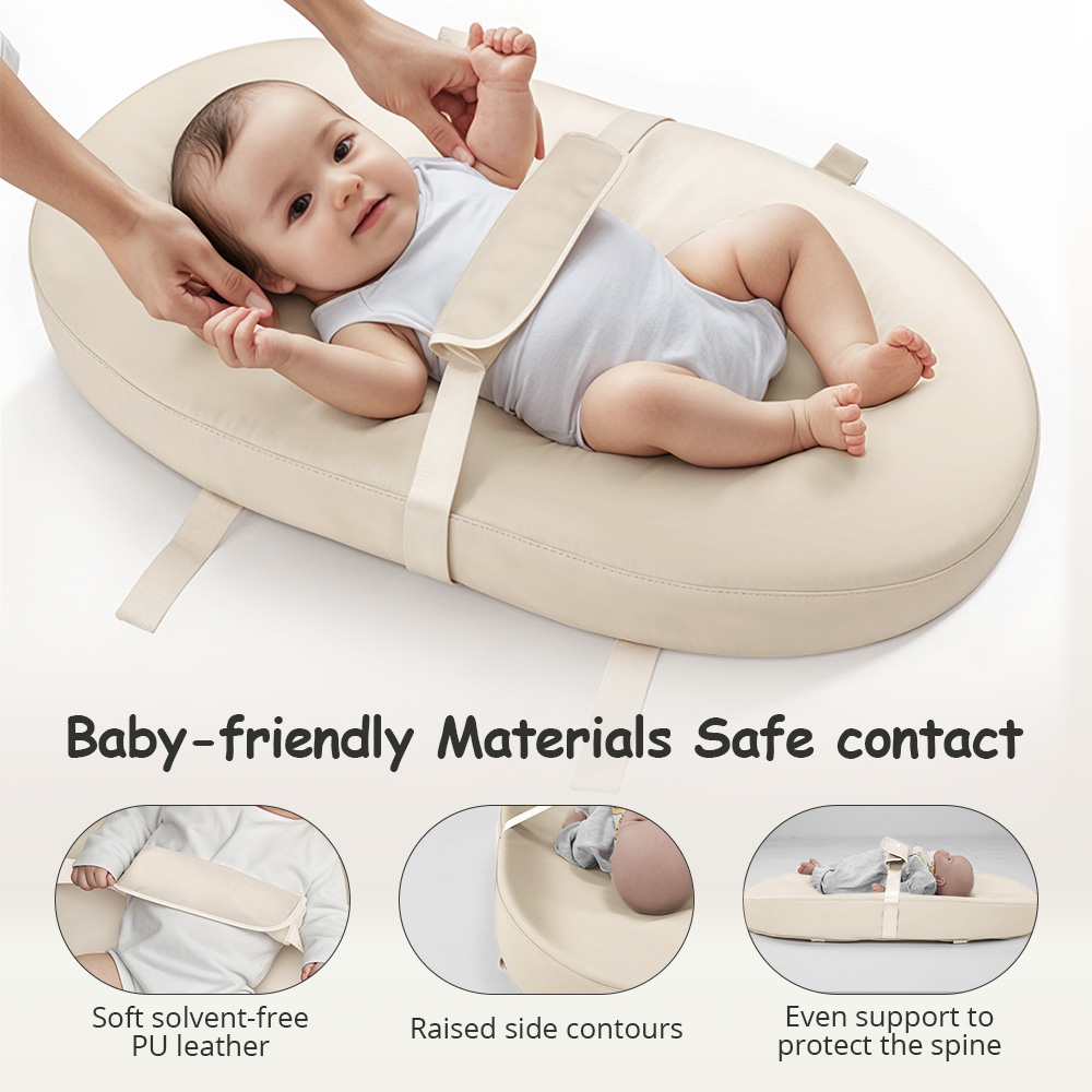 Caveen Baby Changing Pad with Waterproof PU Cover, Beige photo 8