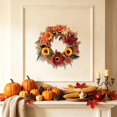 thumbnail image 6 of PSVFUJZ 18 Inch Fall Wreaths for Front Door, Thanksgiving Farmhouse Decor, Artificial Autumn Wreath with Sunflower Hydrangeas for Thanksgiving Farmhouses Home Outdoor Indoor Decor, 6 of 6