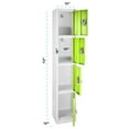 thumbnail image 3 of AdirOffice 72" Steel Large Metal Storage Locker for School & Office w/4 Doors, Green, 3 of 7