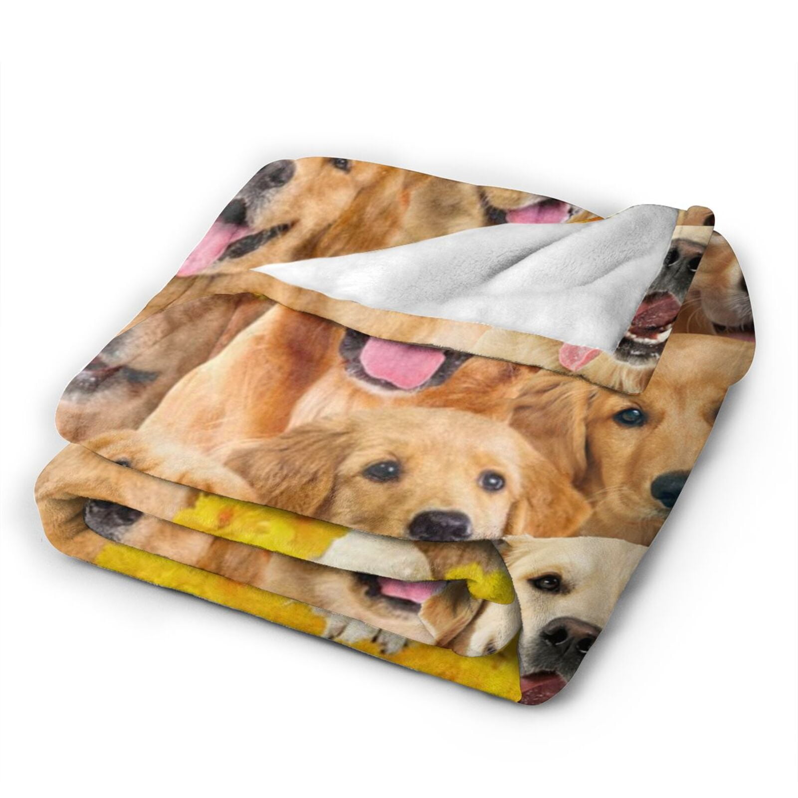 Wijzvio Goldern Retriever Dog Throw Blanket Soft Fuzzy Fleece Blanket For Couch Bed Living Room Decoration 60"X50"