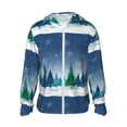 thumbnail image 2 of Uemuo Christmas Trees Pattern Women's Full Zip UPF 50+ Sun Protection Hoodie Jacket Long Sleeve Sun Shirt Hiking Outdoor Performance with Pockets-Large, 2 of 9