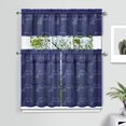 thumbnail image 2 of Kitchen Curtains 36 Inch Short - 3 Panel Set, Shark Whale Dolphin Ocean Theme, Rod Pocket Window Curtain, 100% Polyester for Nautical Farmhouse Kitchen, Easy Wash, 2 of 6
