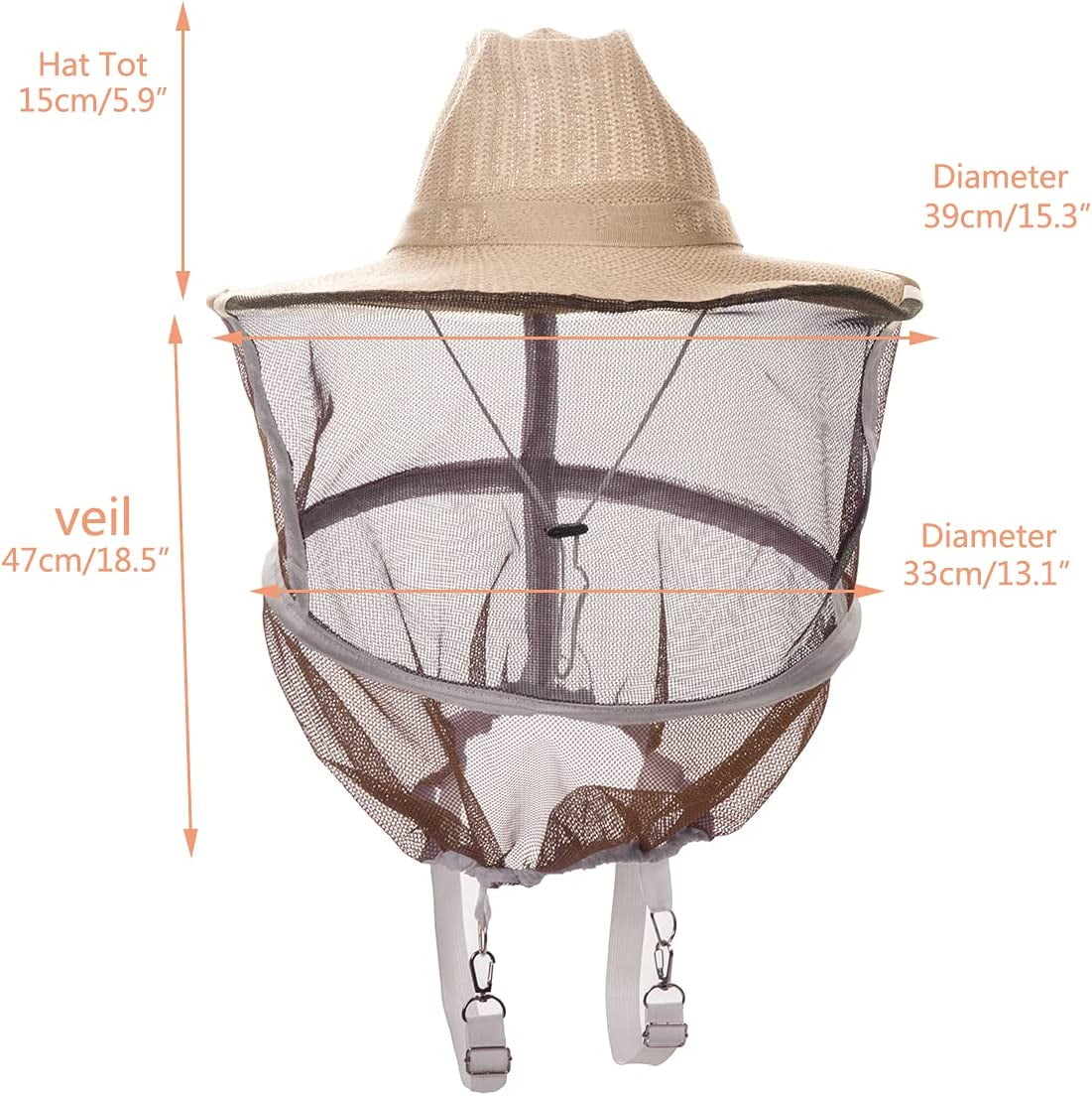 Beekeeper Honey Beekeeping Goatskin Gloves and Mosquito Veil Mesh Hat 2 in  1 Bee Keeper Veil Headband Hat Men Women