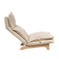 thumbnail image 6 of Lazy Chair with Ottoman, Upholstered Accent Lounge Chair with Footstool, Single Sofa Chair with Adjustable Backrest, Foldable Recliner Chair Set for Living Room, Bedroom, Balcony, White, 6 of 9