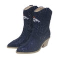 thumbnail image 2 of Women's Cuce  Navy Denver Broncos Crystal Ankle Boots, 2 of 3
