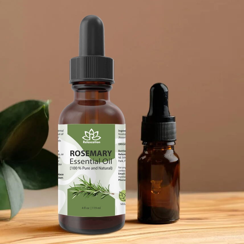 Rosemary Essential Oil (Rosmarinus officinalis) – 100% Pure Steam Distilled, Aromatic Herbal Oil, 2 fl oz by RELAXCATION