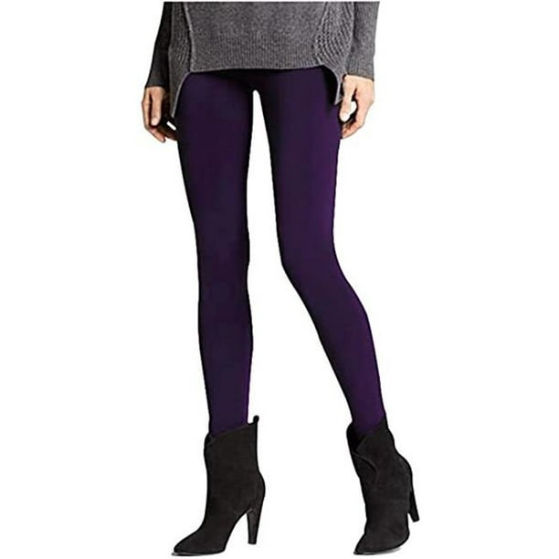 Deep Dark Purple Fleece Lined Leggings