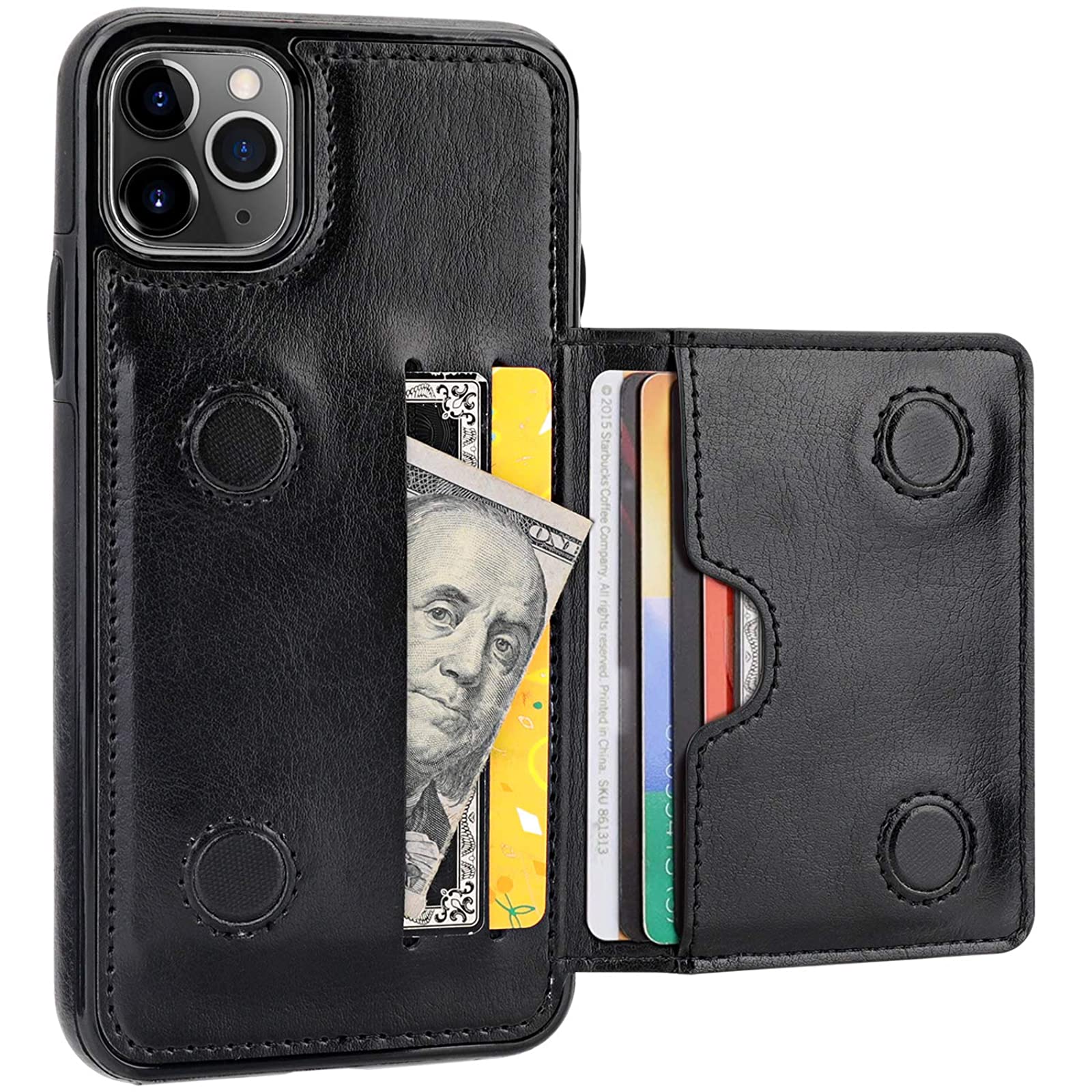 Kihuwey Iphone 11 Pro Max Wallet Case Credit Card Holder Premium Leather Kickstand Durable Shockproof Protective Cover Iphone 11 Pro Max 6 5 Inch Black Walmart Com Walmart Com