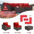 thumbnail image 2 of Gotland Outdoor Patio Furniture Sectional Conversation Set 12Pcs Rattan Wicker 10 Cushion, Table Red, 2 of 7