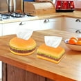 thumbnail image 4 of Facial Tissue Holder Hamburger Tissue Box Napkin Dispenser Paper Towel Storage Napkin Holder Paper Box for Bedroom Car Office (Square Hamburger), 4 of 6