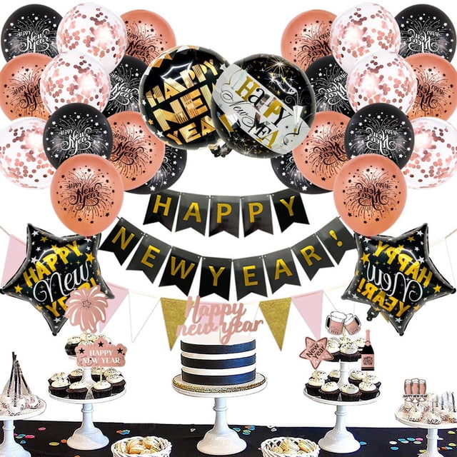 New Year Christmas Balloon Banner Flag Set Party Supplies Set Para Celebraciones Navideñas Y Despedidas De Soltero 2022 Happy sonducket HA041441-03