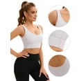 thumbnail image 3 of Unique Bargains Women's V-Neck Workout Crop Top Bra U Back Sports Bras S White, 3 of 6