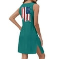 thumbnail image 6 of 4th of July Dress for Women: American Flag Tank Dresses Star Striped Splicing Loose V Neck Sundresses Army Green M, 6 of 8