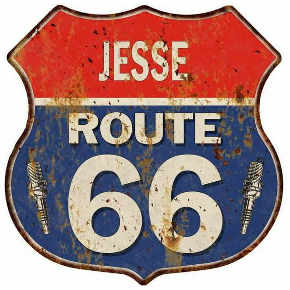 JESSE Route 66 Sign Shield Metal Gift Man Cave Gift 211110002184