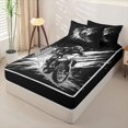 thumbnail image 2 of Castle Fairy Monochrome Dirt Bike Zipper Twin Comforter Sets with Fitted Sheet and 2 Pillowcases,Gray Splash Design Zipper Bedding Set for Bedroom,Gray Black,4-Piece,Black Reversible, 2 of 6