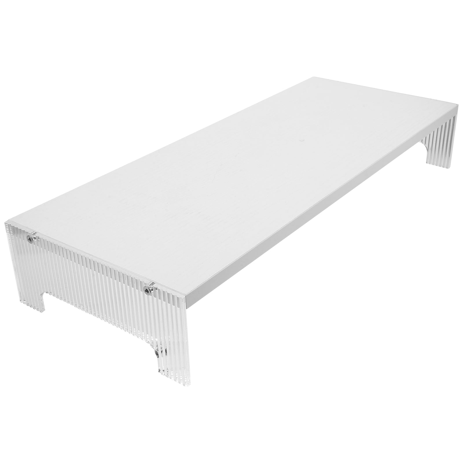 Tineasur Portable White Acrylic Monitor Riser Stand Desktop Shelf for Computer Screen Elevation