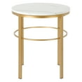 thumbnail image 4 of Evelyn&Zoe Gaia 20" Wide Round Side Table with Faux Marble Top, Brass/Faux Marble, 4 of 6