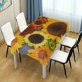 thumbnail image 7 of Sunflower Flowers Rectangle Tablecloth, Dust Proof Anti Wrinkle Wipeable Table Cloth Tabletop foration of Dinner Kitchen Wedding Holiday Party 60"x120" Decor Gift, 7 of 7