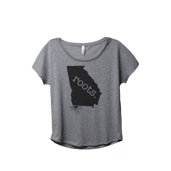 Thread Tank Home Roots State Georgia GA Women's Relaxed Slouchy Dolman T-Shirt Tee Heather Grey Small