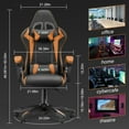 thumbnail image 6 of Bigzzia Gaming Chair with Adjustable Headrest & Lumbar Support, Orange, 6 of 8