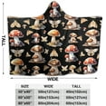 thumbnail image 3 of Mushroom Moth Hooded Blanket Wearable Hooded Blanket Cover Blanket Shawl Warm Robe Shawl Blanket Is Perfect For Bed And Couch Travel And Also A Great Surprise For The Holidays 60"x80" For Adults, 3 of 6