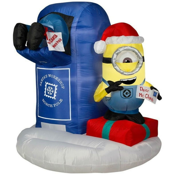 Minion Scene Stuart Mailing Letter to Santa Mailbox 53" Tall Inflatable