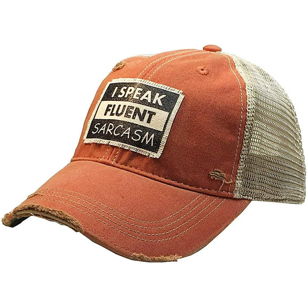 Vintage Life I Speak Fluent Sarcasm Trucker Hats Baseball Caps with Funny Sayings for Women