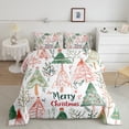 thumbnail image 2 of Feelyou Kids Christmas Queen Comforter Set, Cartoon Xmas Tree Bedding Sets, Winter Jungle Plant Print Reversible Bedding Comforter Set, Lightweight Room Decor, 3pcs, 2 of 8