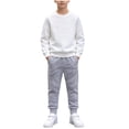 thumbnail image 2 of DJDLJWCJ Boys Sweatsuit Set 2 Piece Long Sleeve Pullover Sweatshirt and Stretch Soft Joggers Sweatpants Gray Size 11, 2 of 10