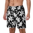 thumbnail image 2 of Uemuo Lilies Flowers Pattern Mens Swim Trunks Quick Dry Board Shorts with Mesh Lining, Stretch Beach Shorts Quick Dry No-Chafing Board Shorts-Large, 2 of 9