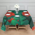 thumbnail image 3 of 60x60in(152x152cm) Square Tablecloth, Waterproof Polyester Table Cover, Wrinkle Resistant & Washable Fabric for Dining, Kitchen, Picnic, Tropical Leaf Print, 3 of 4