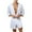 White, variant on Men's Satin Silk Hooded Bathrobe Kimono Robe Short Sleeve Sleepwear Summer Belted Nightgown Pajamas with Hood