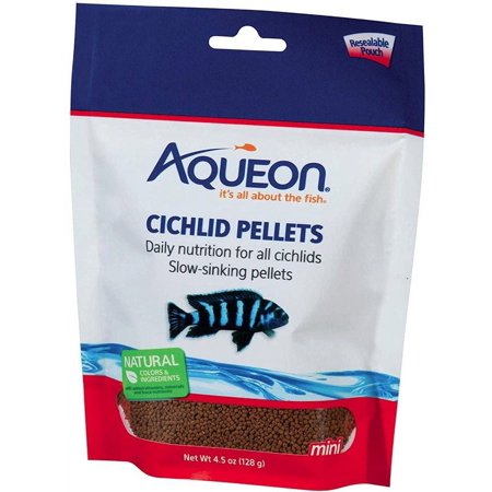 Aqueon Mini Cichlid Food Pellets [Aquarium, Foods Flake (Tropical)] 4.5 oz