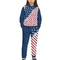 thumbnail image 2 of DISNIMO American Flag Hoodies for Boys Hoodie Set Kids Hoodies And Sweat Pants Sets for Boys Graphic Hoodie Jogger Outfit Set 2 Piece Sizes 4 5 Pullover Tracksuit with Pockets Kids, 2 of 7