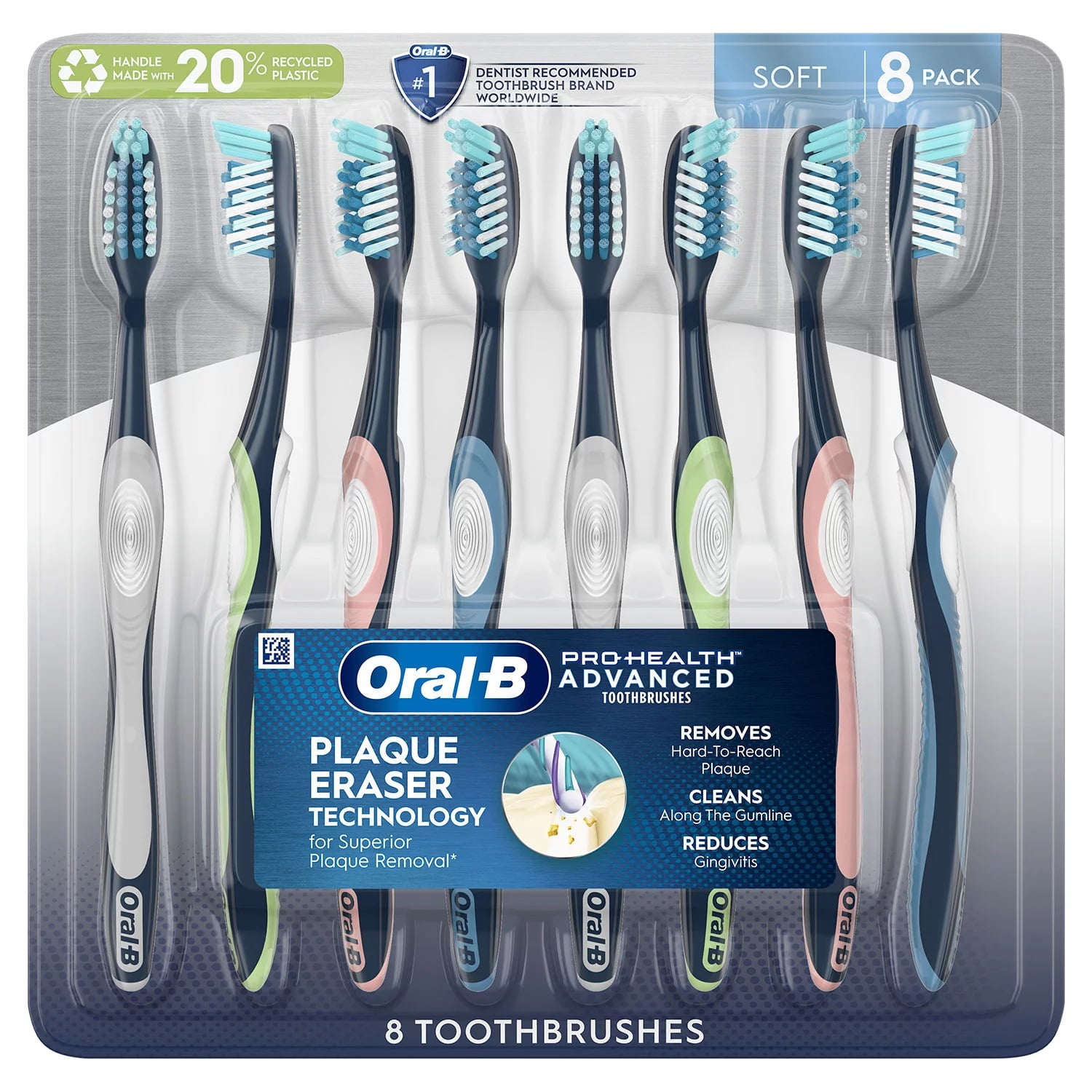 Oral-B ProHealth Advanced Manual Toothbrush, 8 Count, Medium