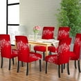 thumbnail image 2 of Christmas Snowflake Red Dining Room Chair Covers Slipcovers Set of 6 Stretch Parson Chair Slipcover Removable Washable Chair Protector for Home/Restaurant/Banquet, 2 of 6