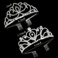 thumbnail image 6 of GIRACOA Crystal Rhinestone Bridal Tiara 2 pack, Elegant Wedding Crown for Women Flower Girls, Birthday Headpiece Princess Crowns Hair Accessories with Comb (Silver), 6 of 8