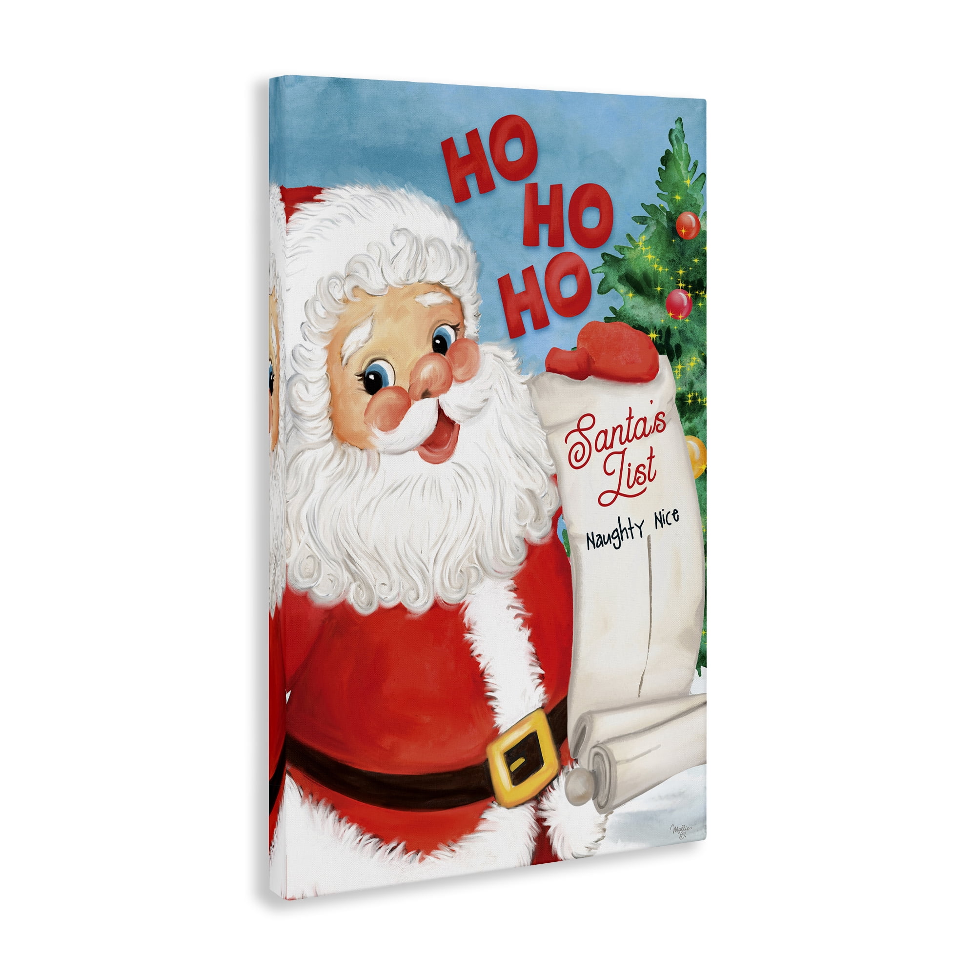 Stupell Industries Santa's Naughty Nice List Holiday Painting Gallery Wrapped Canvas Art Print Wall Art, 16 x 24