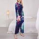 thumbnail image 3 of Balery Starry Multicolored Wolf Conjunto de Pijama con Estampado para Mujer, Conjunto de Dos Piezas con Manga Larga, Ropa de Dormir Suave con Bolsillos, Pijamas Cómodos-Large, 3 of 7